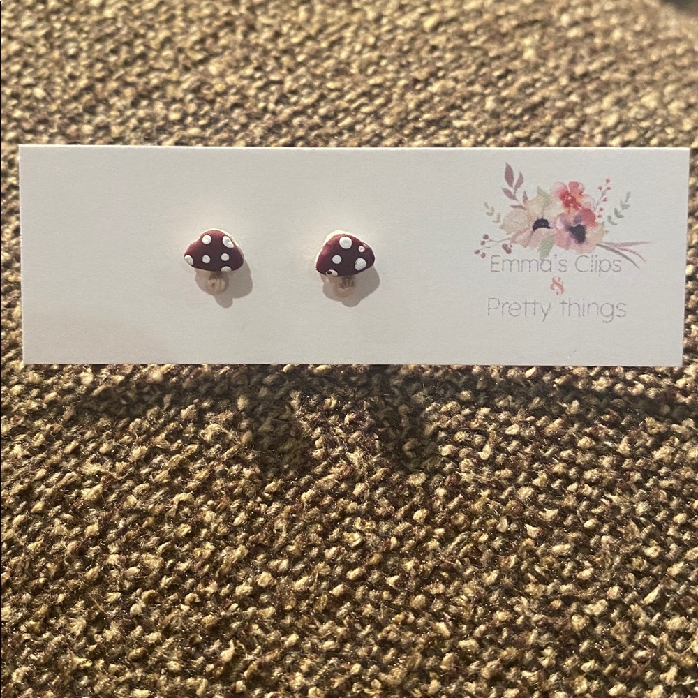 Mushroom Stud Earrings handmade